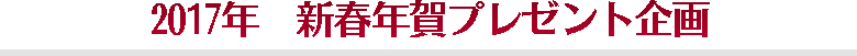 2017年 新春年賀プレゼント企画
